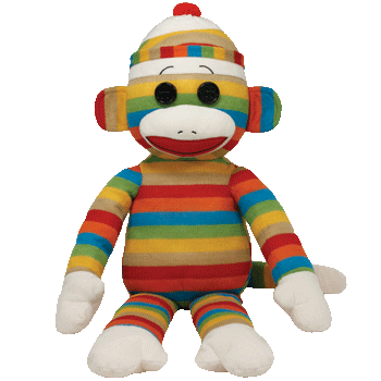 Socks the Sock Monkey - Rainbow Stripes (Large)